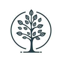 Tree icon. Vintage, growth branch, leaves, trunk, concept. Vector illustration