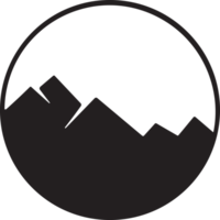 Montagne logo dans tourisme concept dans minimal style pour décoration png