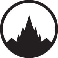 Montagne logo dans tourisme concept dans minimal style pour décoration png