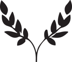 Flower or leaf logo in a minimalist style for decoration png