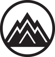 Montagne logo dans tourisme concept dans minimal style pour décoration png