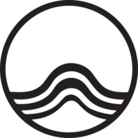 Sea or wave logo in a minimalist style for decoration png