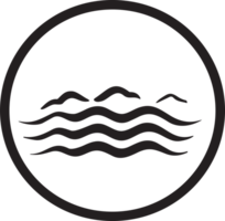 Sea or wave logo in a minimalist style for decoration png