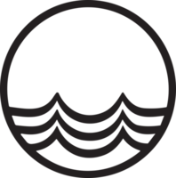 Sea or wave logo in a minimalist style for decoration png