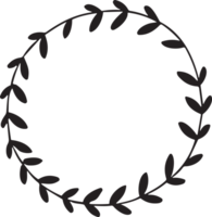Hand drawn floral wreath logo for decoration png