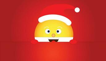 Santa Claus face with red hat and white beard. Vector illustration.