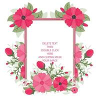 Floral love frame premium design vector