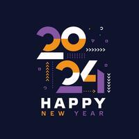 happy new year 2024 number design template vector