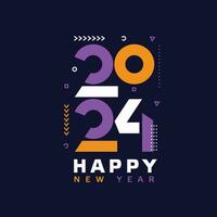 happy new year 2024 number design template vector