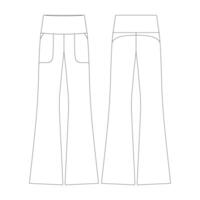 template bootcut legging with pocket vector illustration flat design outline clothing collection