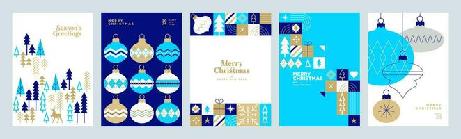 Merry Christmas and Happy New Year business greeting card template. Vector illustrations for background, greeting card, party invitation card, website banner, social media banner, marketing material.