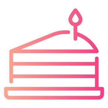 pastel rebanada degradado icono vector