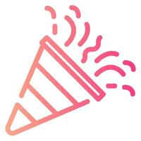 party popper gradient icon vector