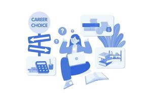 Career Decision Illustration concept on a white background vector