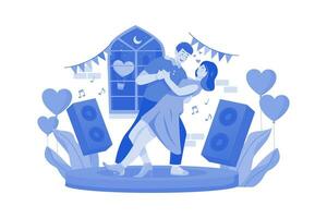 Couple Dancing Together Illustration concept on a white background vector