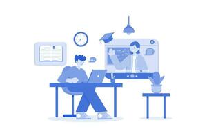 Digital Class Illustration concept on a white background vector