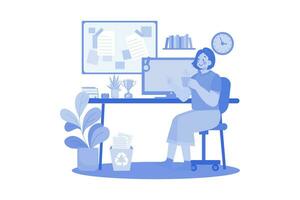 Decorate Your Workspace From Home vector