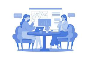 Exchange Of Ideas With Copartner Illustration concept on a white background vector