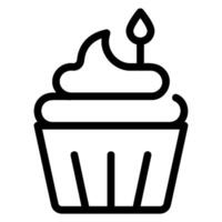 icono de línea de cupcake vector