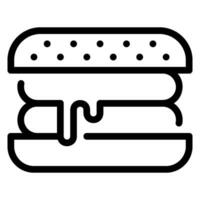 icono de línea de hamburguesa vector