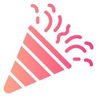 party popper gradient icon vector