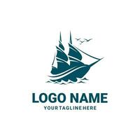 Sail ship logo vector