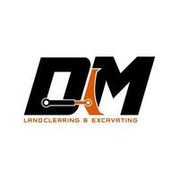 Initial letter DM logo vector for excavating company