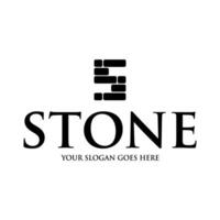 Letter S stone logo design vector