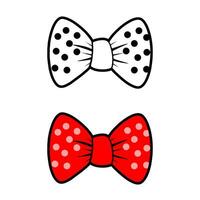 Red Bow Tie Vector Icon Illustration In Flat style