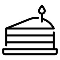 cake slice line icon vector