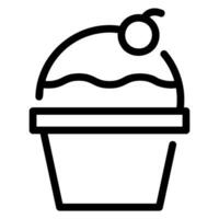 icono de línea de cupcake vector