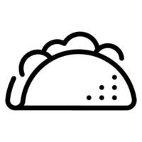 icono de línea de taco vector