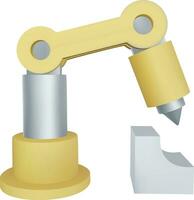 3d Mechanical Arm Icon. 3d Industrial Robot Hand Icon. 3d Process Automation Icon. vector