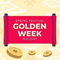 Happy Spring Festival Golden Week holiday. The Day of China illustration vector background. Vector eps 10