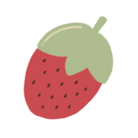 rosso fragola cartone animato illustrazione fragola mano disegnato png