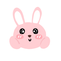 rose lapin lapin tête dessin animé illustration png