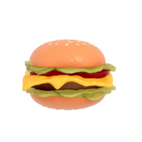 rápido comida menú 3d clipart, clásico hamburguesa con queso, A la parrilla carne de vaca empanadas coronado con americano queso png