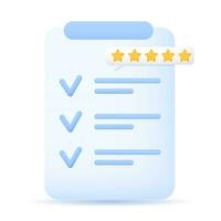 Check list document done checkmark, rating feedback icon vector