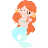 sirena, marina, bebé chica, dibujos animados png