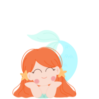 sirena, marina, bebé chica, dibujos animados png