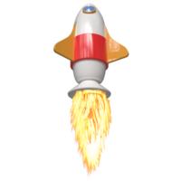 3D Cartoon Rocket Flying - Business Infographic for Soaring Success png