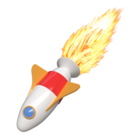 3D Cartoon Rocket Flying - Business Infographic for Soaring Success png