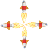 3D Cartoon Rocket Flying - Business Infographic for Soaring Success png