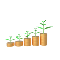 3D Positive Growth Infographic - Thriving Tree in Cocopeat Held in Hand png