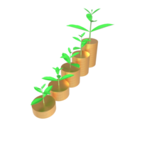 3D Positive Growth Infographic - Thriving Tree in Cocopeat Held in Hand png