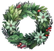 AI generated Xmas Wreath on transparent background png