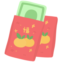 Red envelopes full of money png