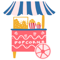 Popcorn carnevale carrello illustrazione png