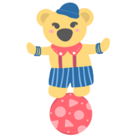 Circus Bear, Bear with ball Illustration png