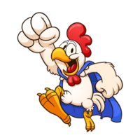 coq mascotte logo avec pouce en haut coq mascotte personnages logo avec pouce en haut génératif ai png